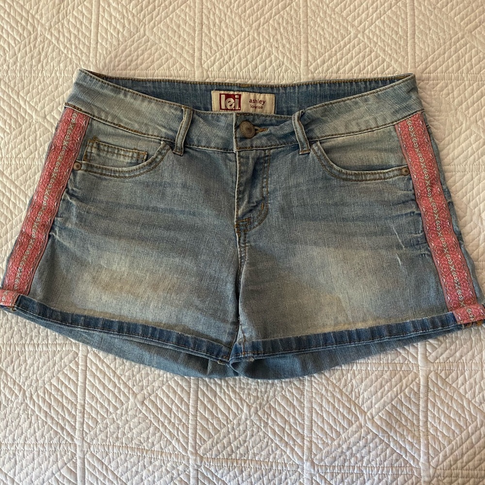 Embroidered Jean Shorts